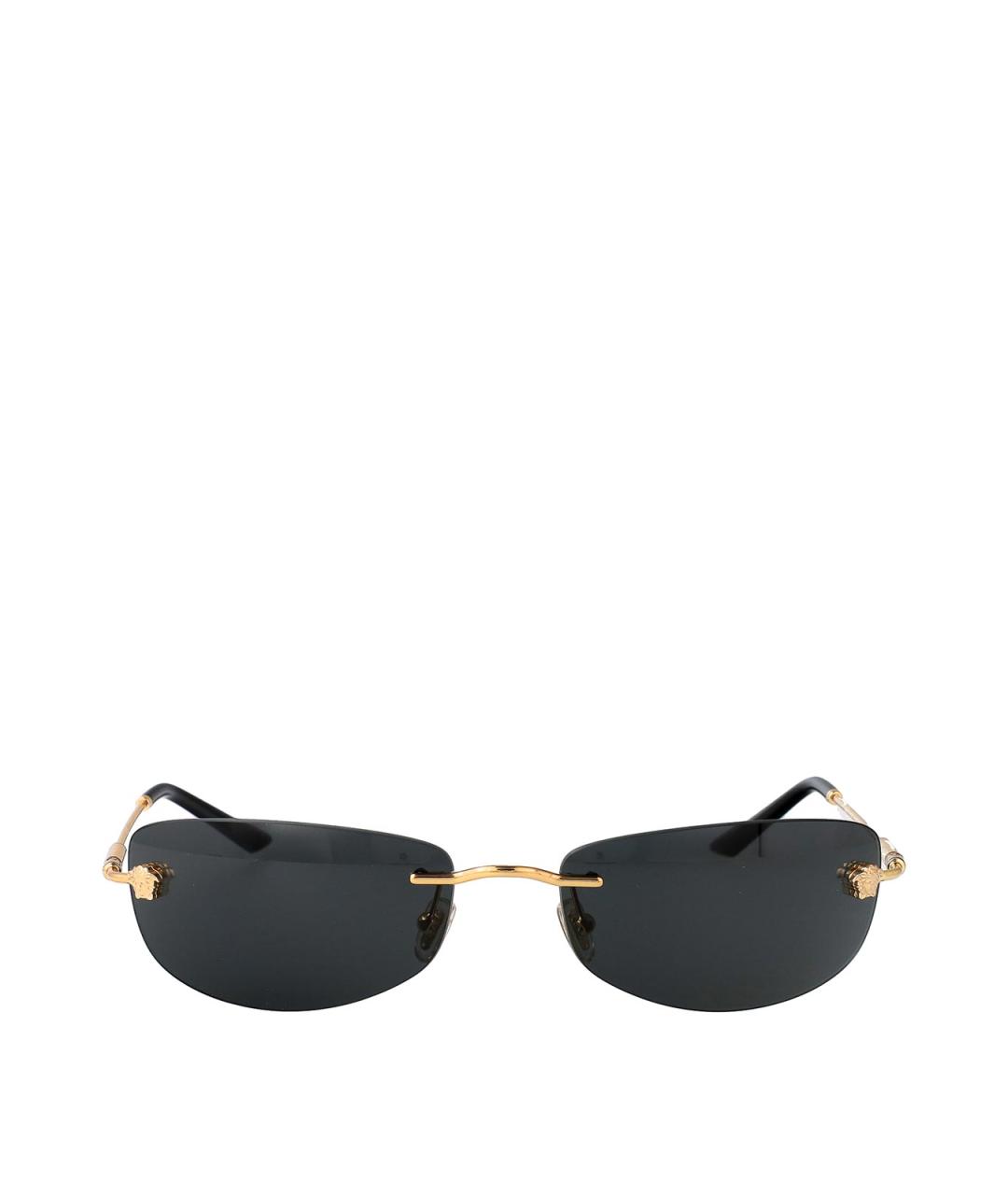 VERSACE Золотые металлические солнцезащитные очки, фото 1