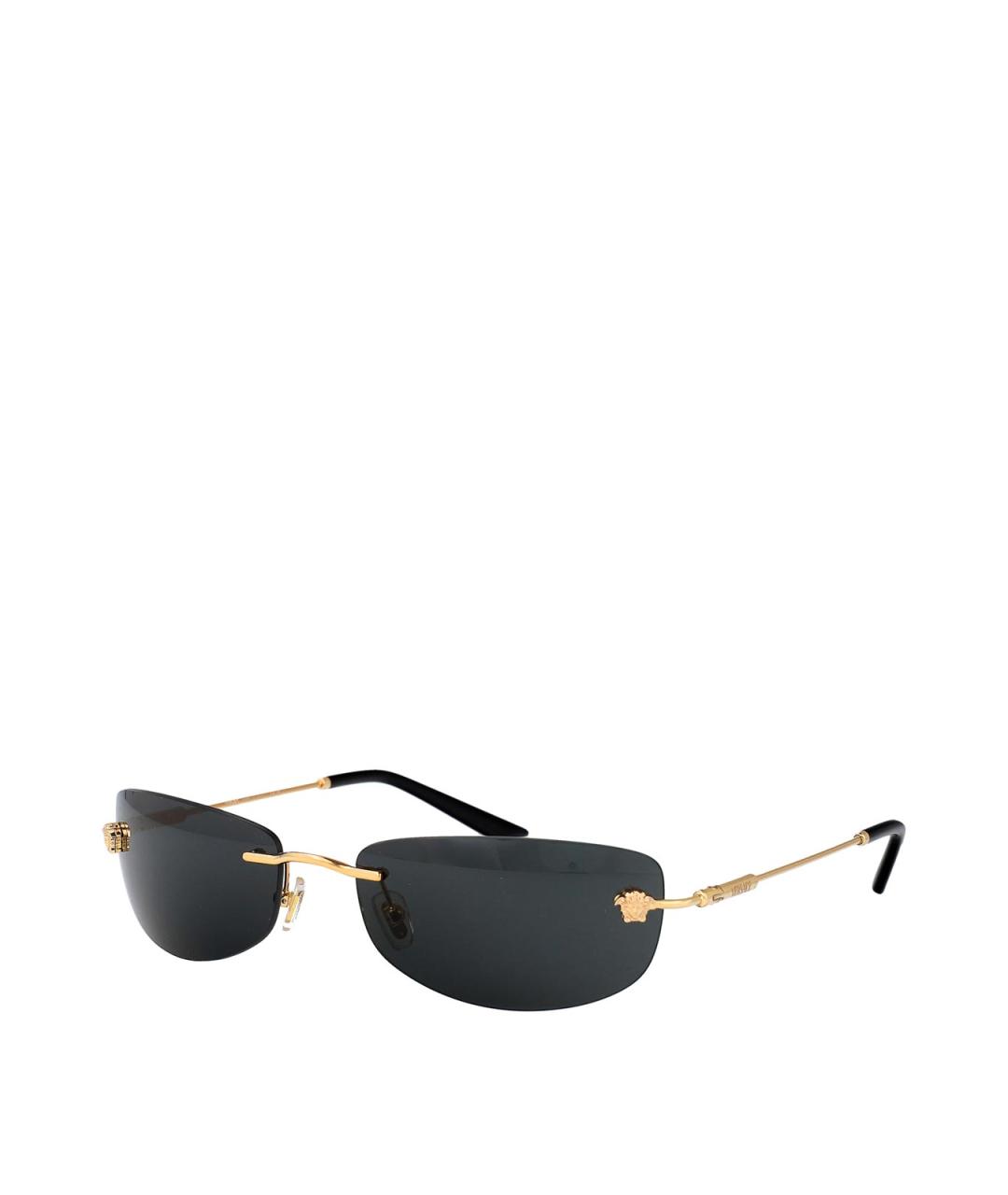 VERSACE Золотые металлические солнцезащитные очки, фото 2