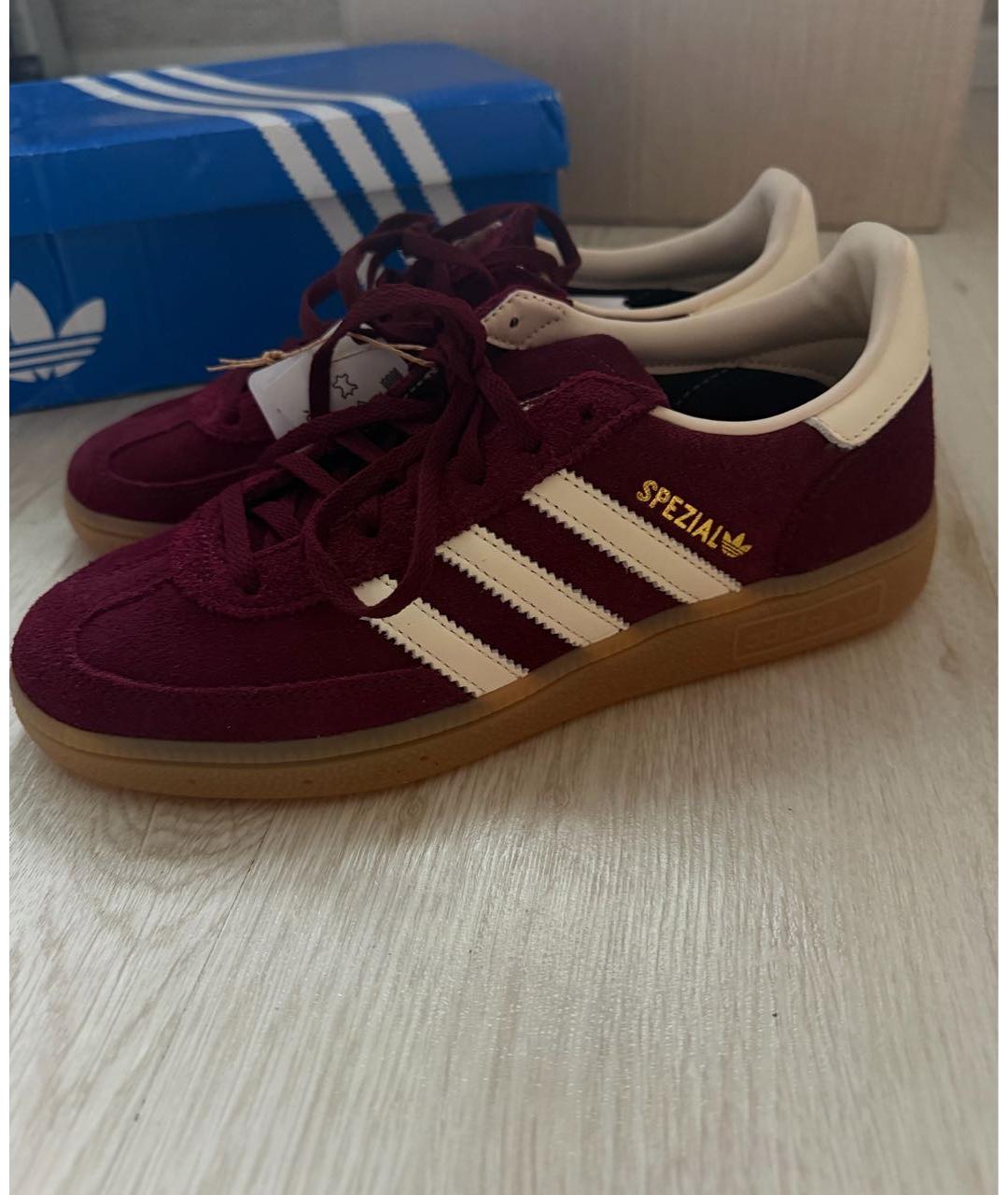 ADIDAS Бордовые бархатные кеды, фото 5