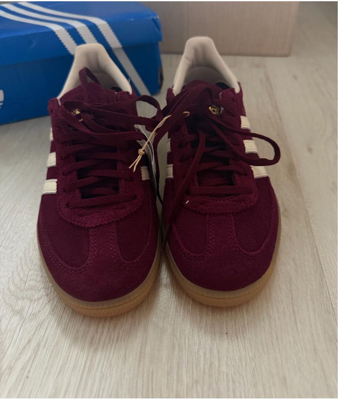 ADIDAS Бордовые бархатные кеды, фото 2