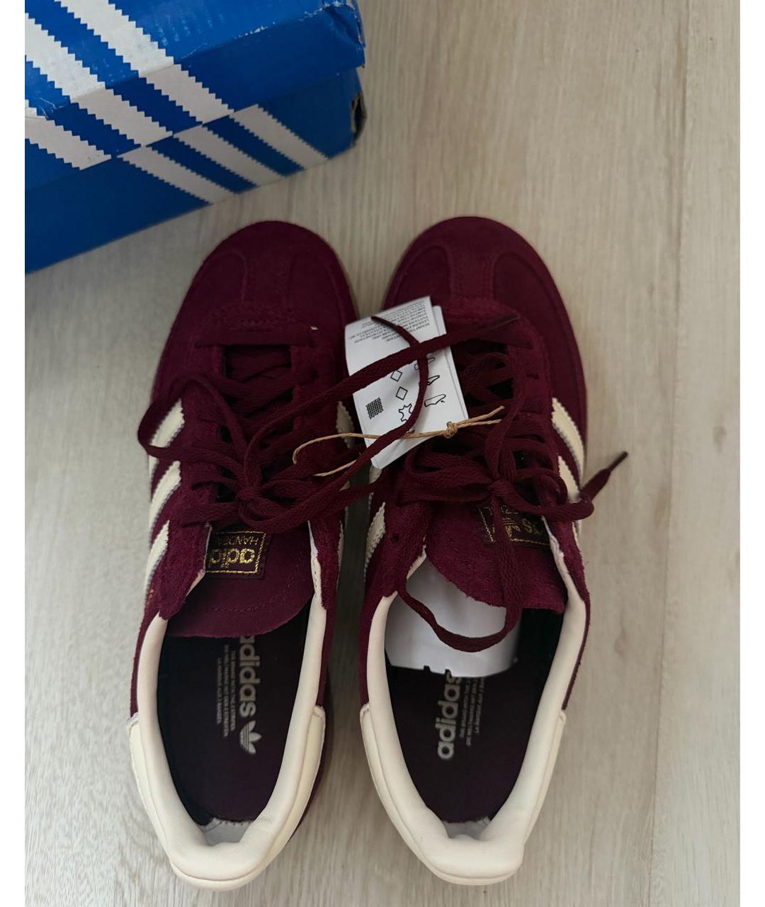 ADIDAS Бордовые бархатные кеды, фото 3