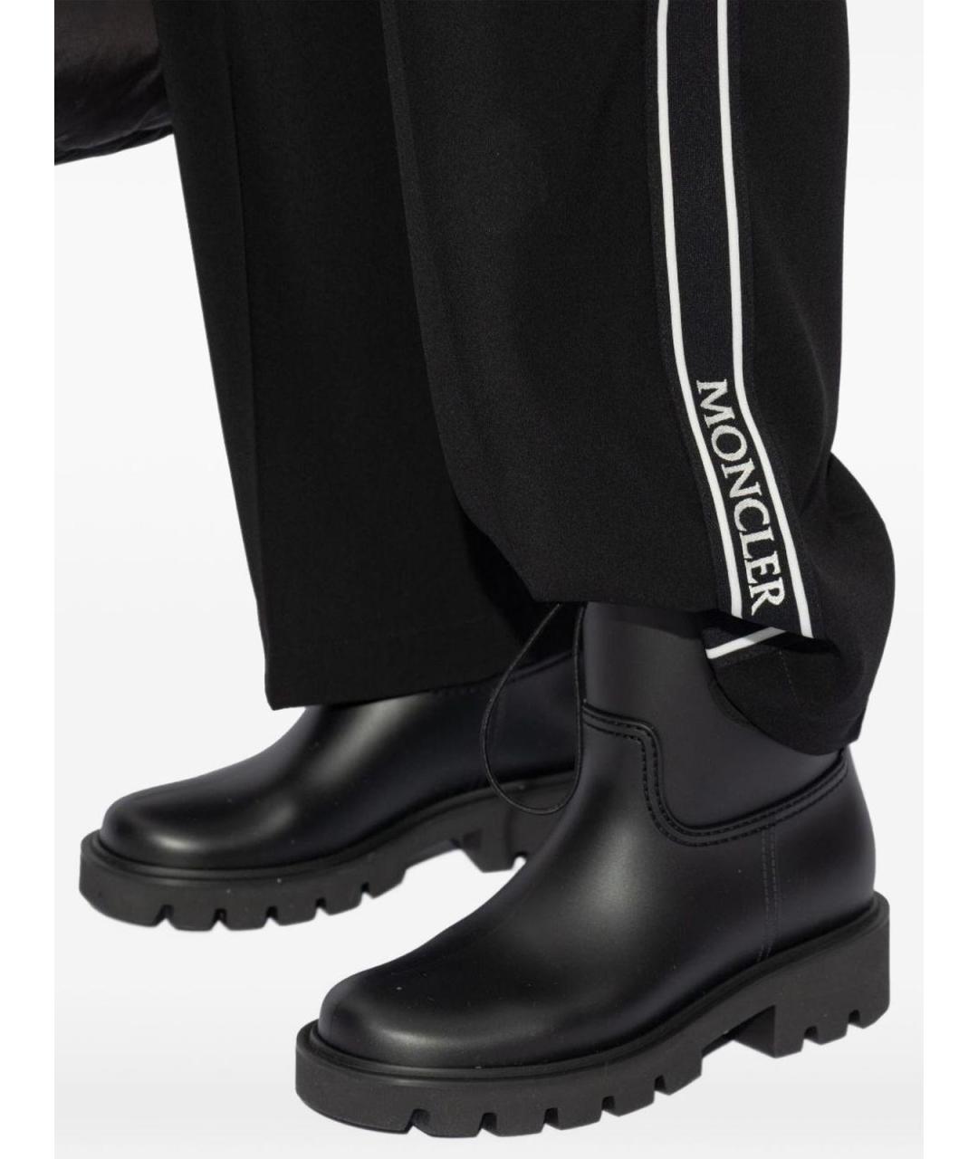MONCLER Черные кожаные ботинки, фото 5