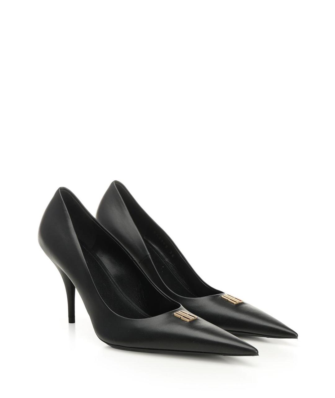 BALENCIAGA Черные кожаные туфли, фото 2