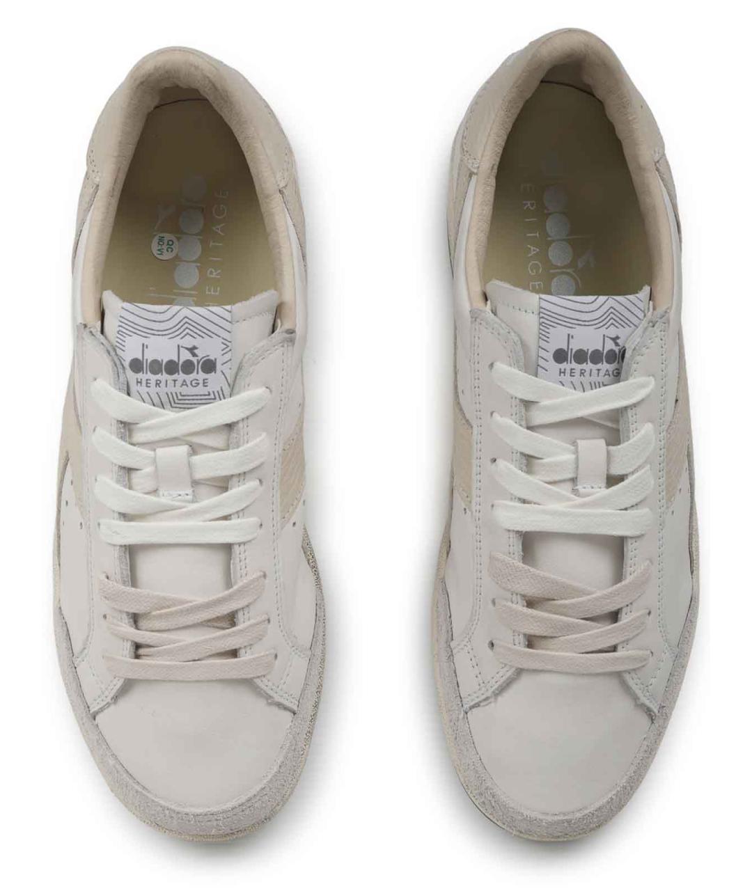 DIADORA HERITAGE Белые кожаные низкие кроссовки / кеды, фото 5