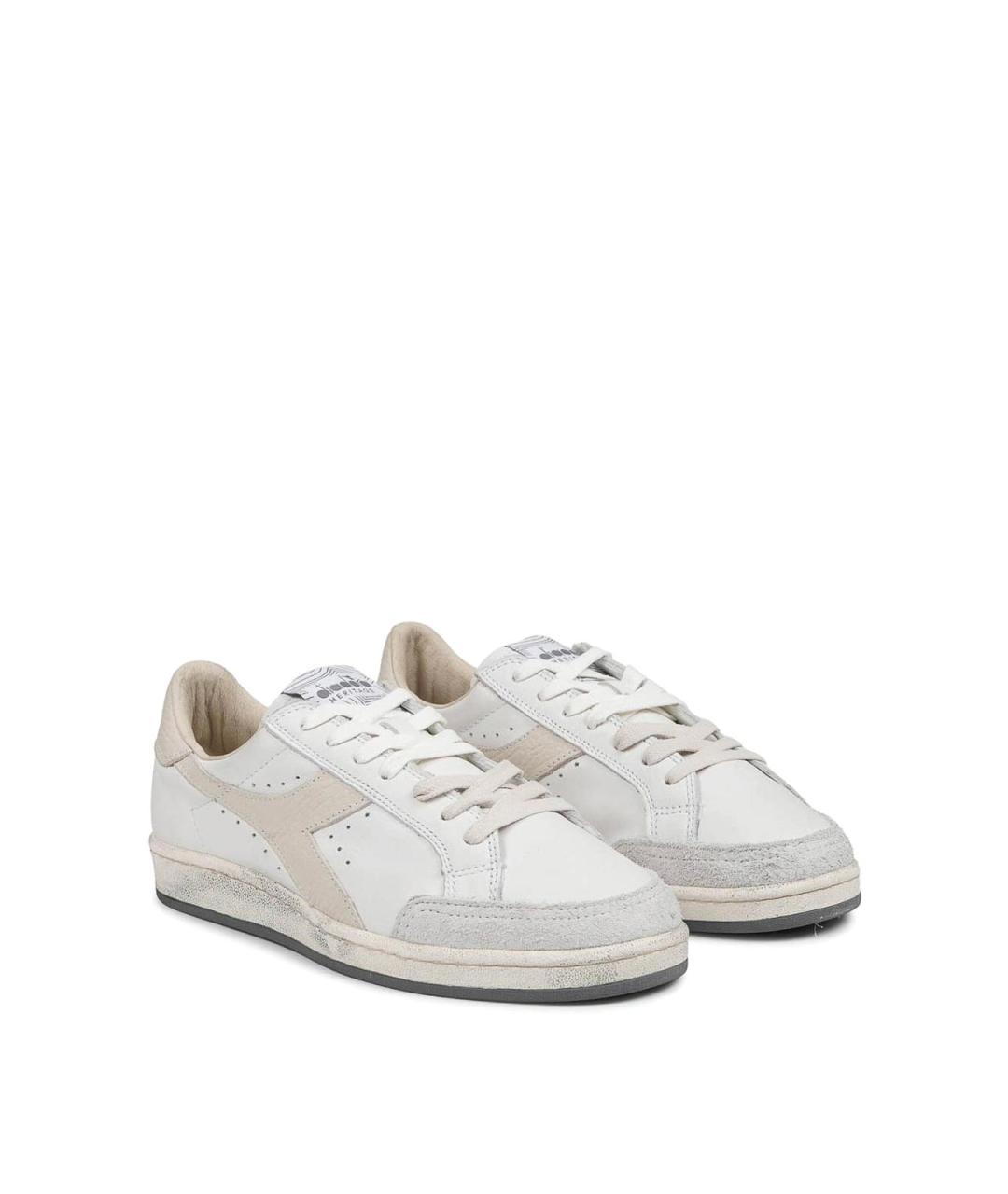 DIADORA HERITAGE Белые кожаные низкие кроссовки / кеды, фото 2
