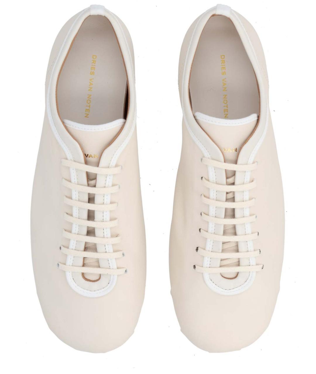 DRIES VAN NOTEN Белые кожаные кроссовки, фото 5