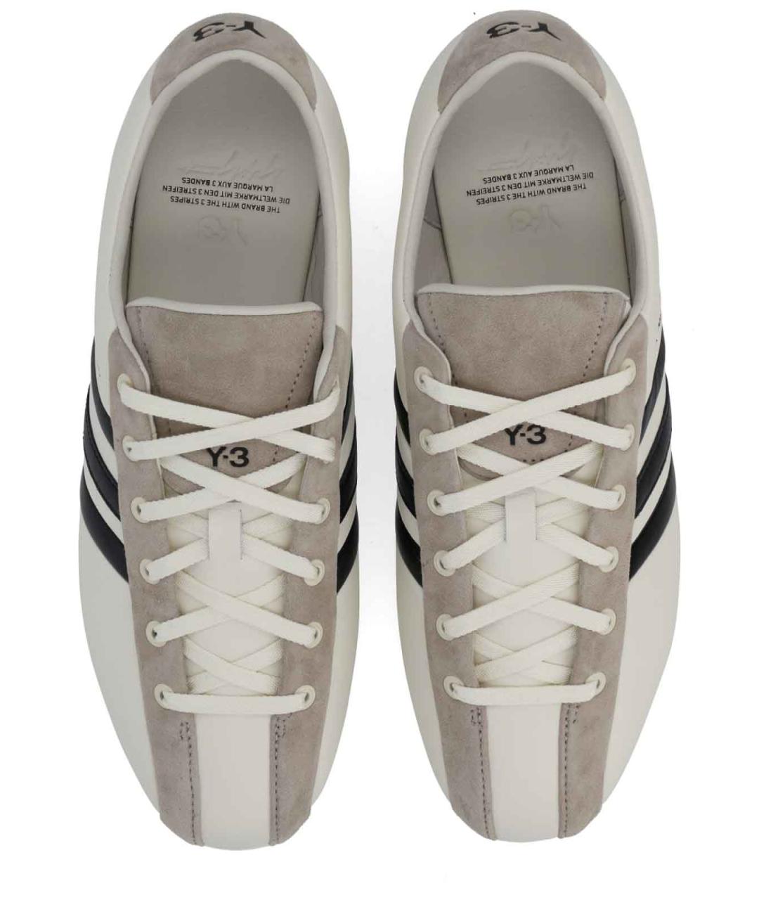 Y-3 Белые кожаные низкие кроссовки / кеды, фото 5