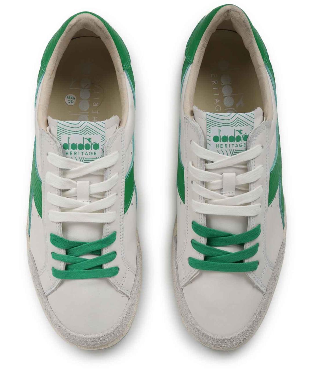 DIADORA HERITAGE Белые кожаные низкие кроссовки / кеды, фото 5