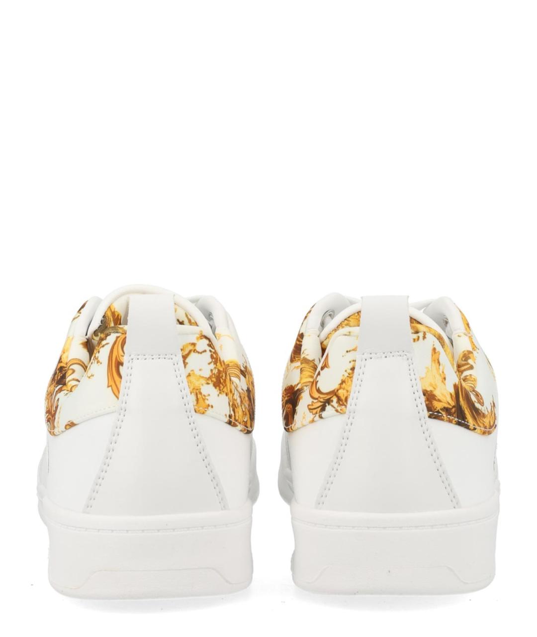 VERSACE JEANS COUTURE Белые кожаные низкие кроссовки / кеды, фото 4