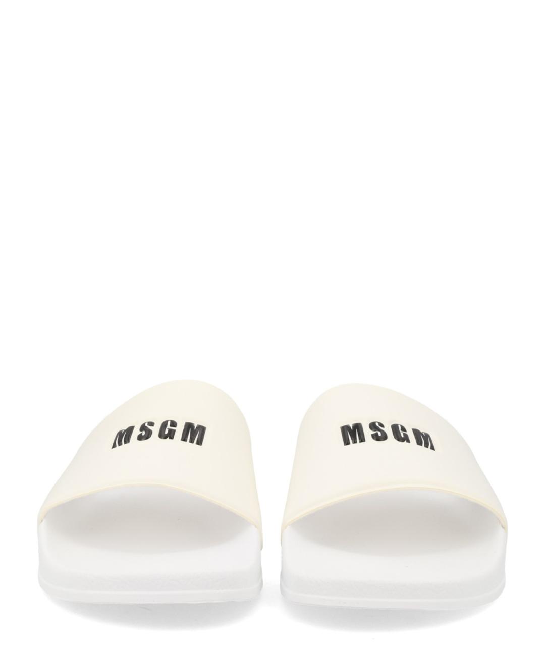 MSGM Белые резиновые шлепанцы, фото 3