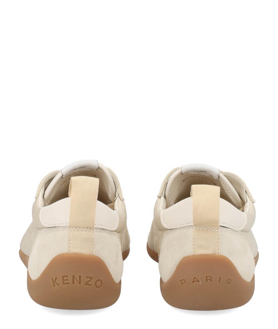 KENZO Бежевые текстильные кроссовки, фото 4