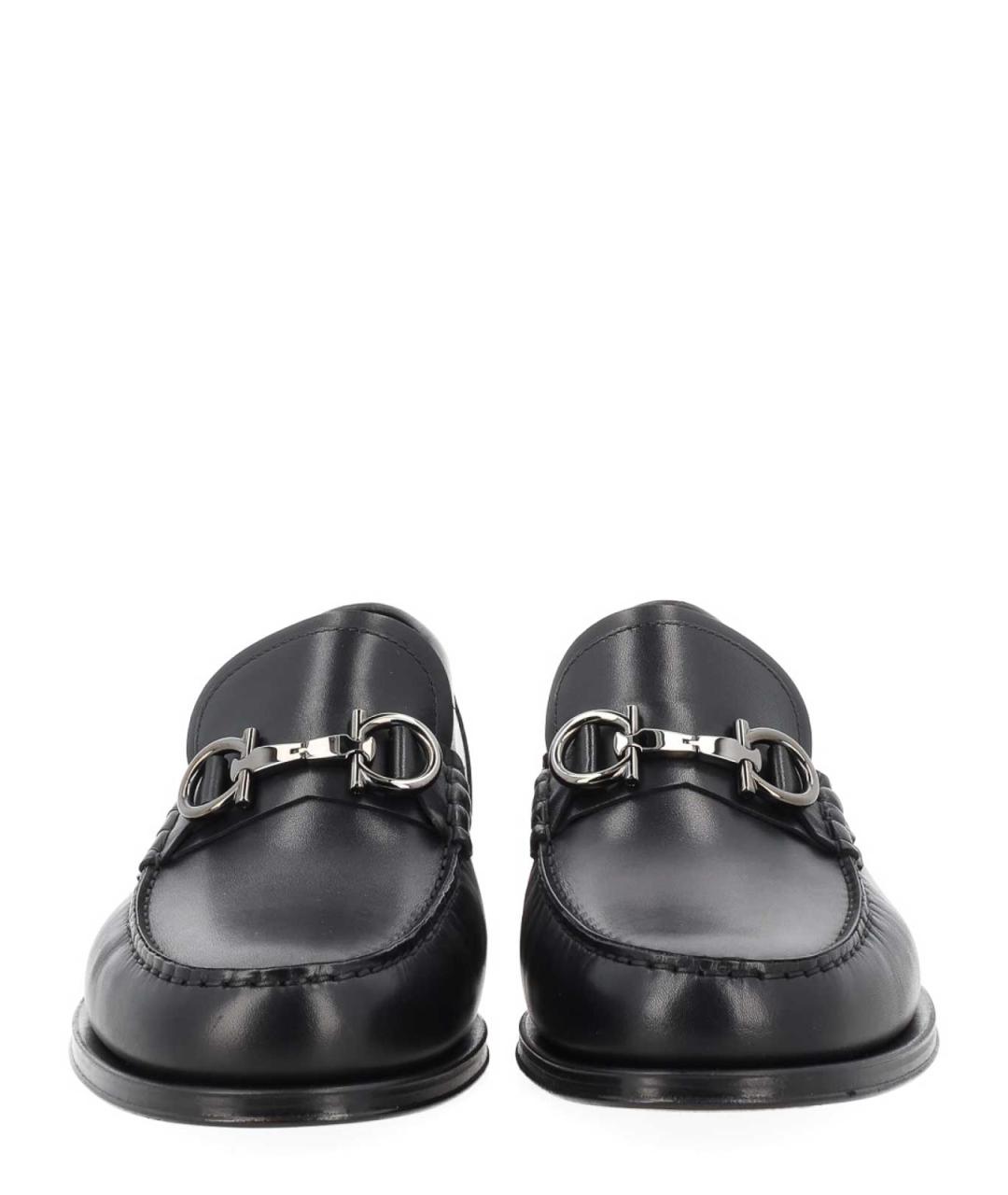 FERRAGAMO Черные кожаные мокасины, фото 3