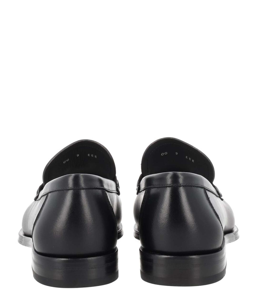 FERRAGAMO Черные кожаные мокасины, фото 4