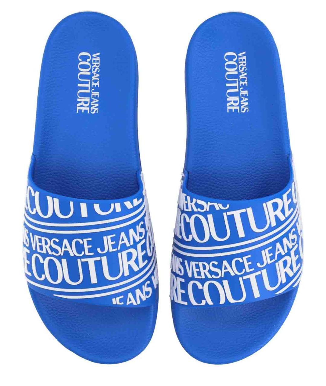 VERSACE JEANS COUTURE Синие синтетические сандалии, фото 6