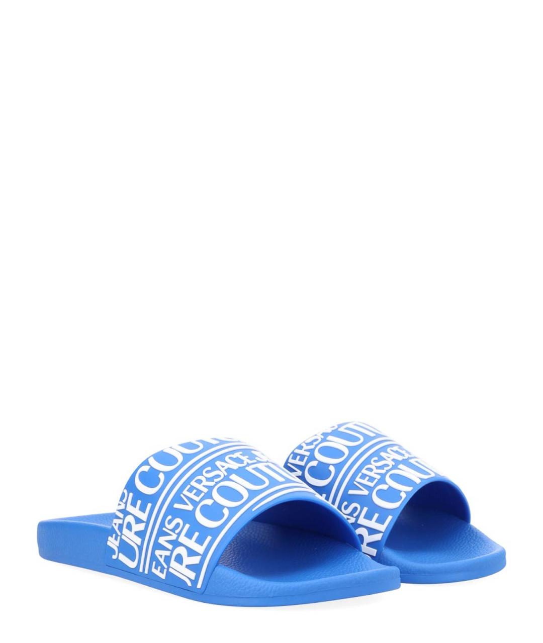 VERSACE JEANS COUTURE Синие синтетические сандалии, фото 2