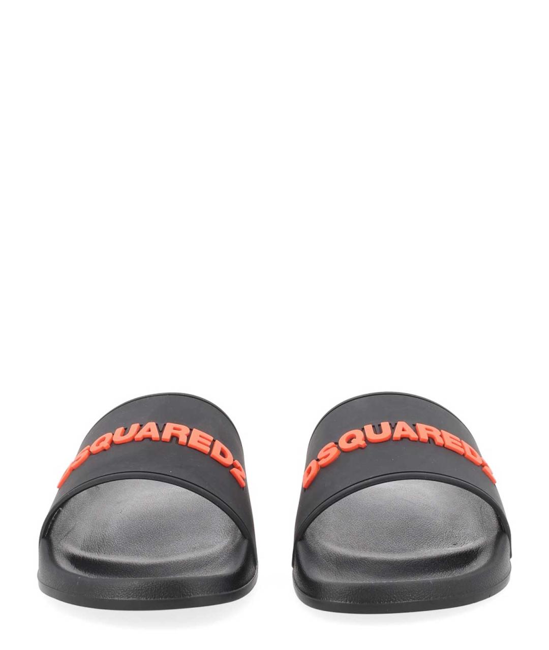 DSQUARED2 Черные резиновые шлепанцы, фото 3
