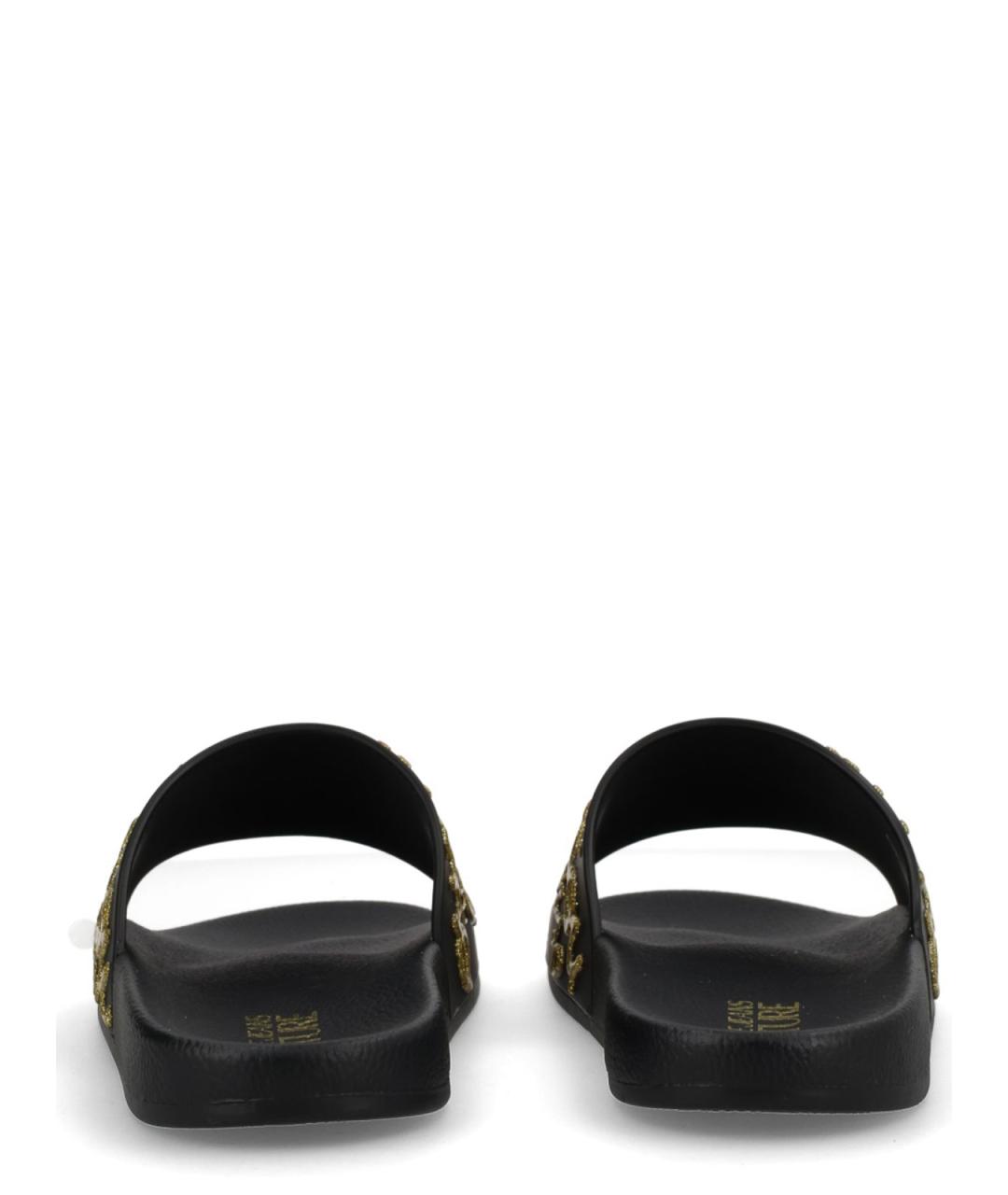 VERSACE JEANS COUTURE Черные резиновые шлепанцы, фото 4