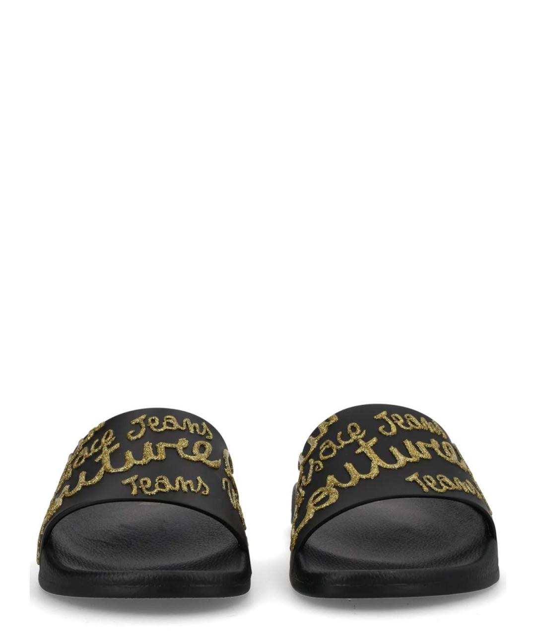VERSACE JEANS COUTURE Черные резиновые шлепанцы, фото 3