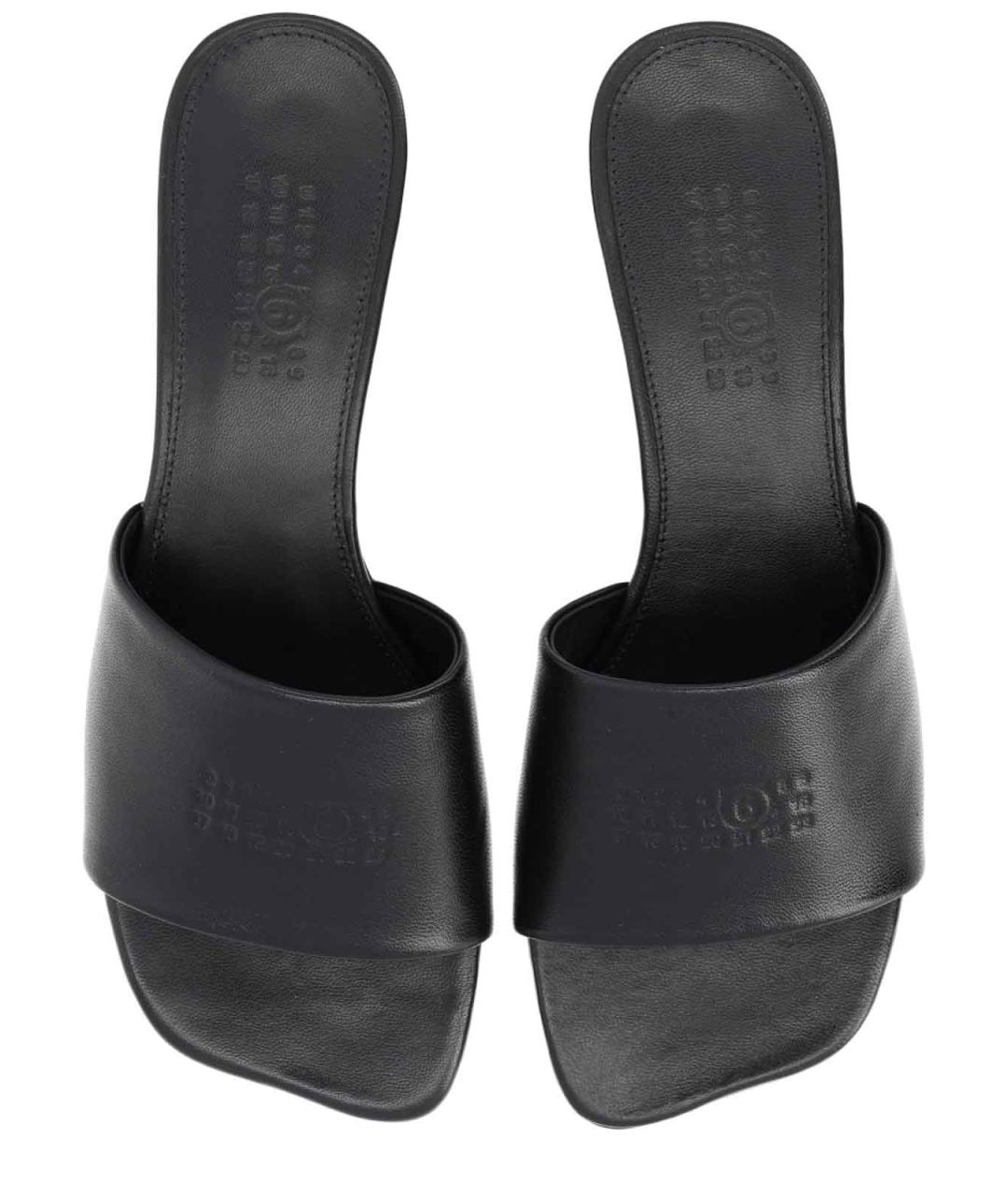 MM6 MAISON MARGIELA Черные кожаные мюли, фото 5