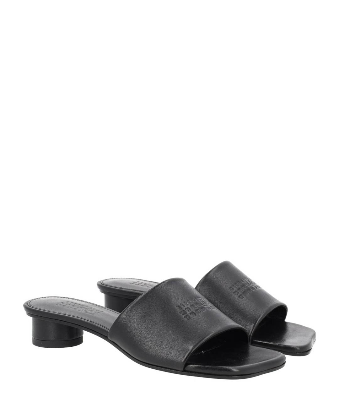 MM6 MAISON MARGIELA Черные кожаные мюли, фото 2