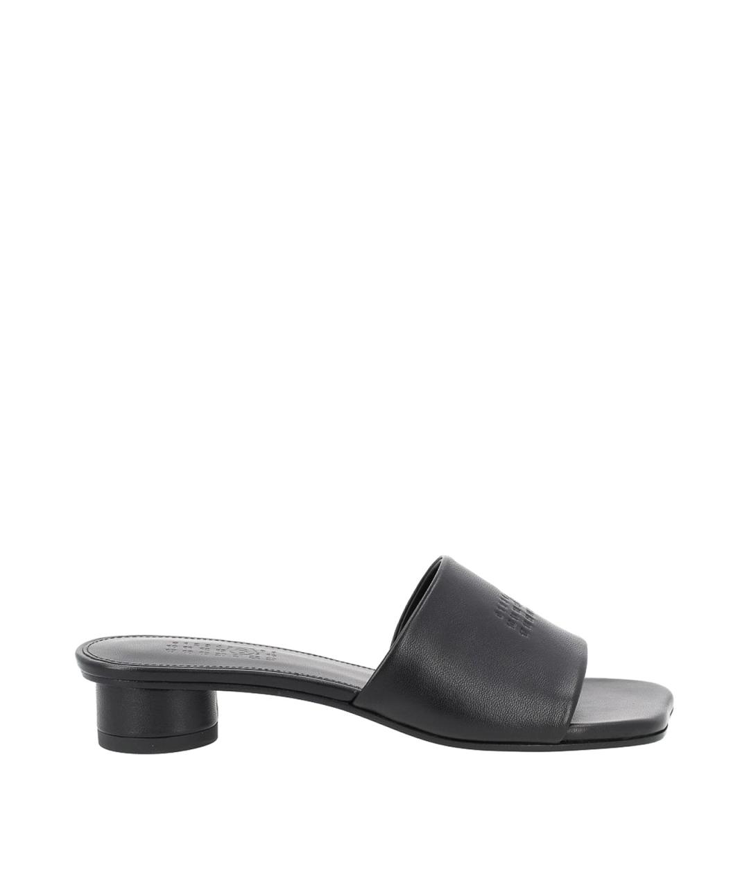 MM6 MAISON MARGIELA Черные кожаные мюли, фото 1