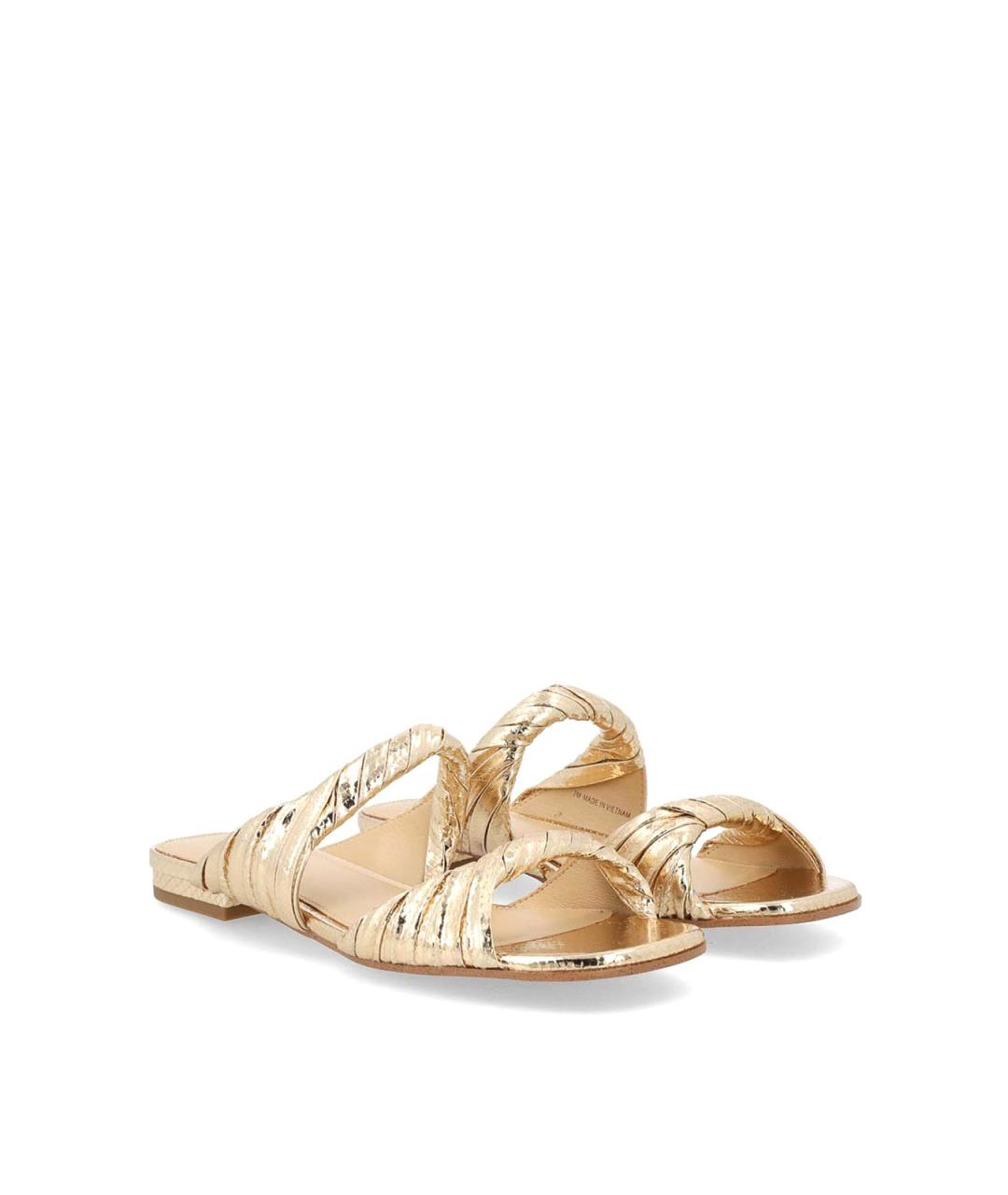 MICHAEL MICHAEL KORS Золотые кожаные мюли, фото 2