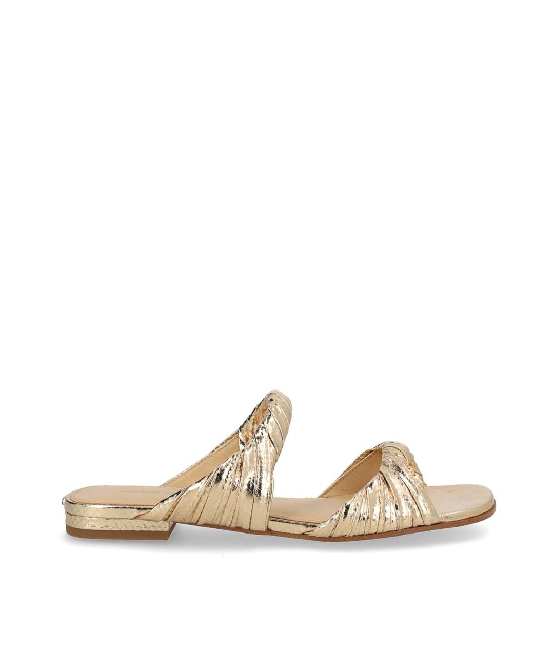 MICHAEL MICHAEL KORS Золотые кожаные мюли, фото 1