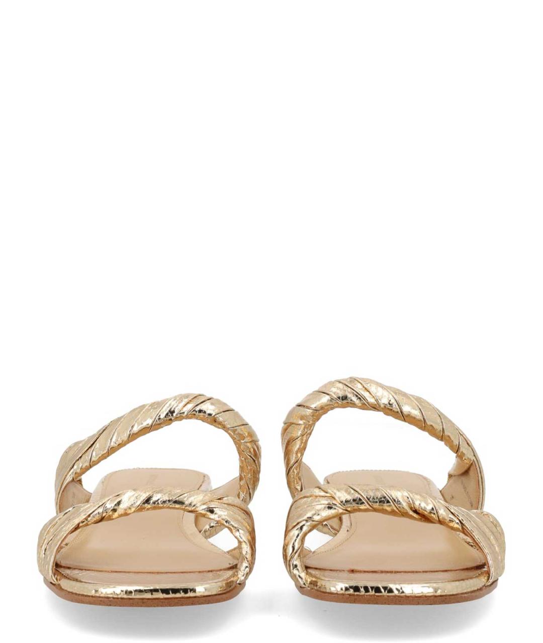 MICHAEL MICHAEL KORS Золотые кожаные мюли, фото 3