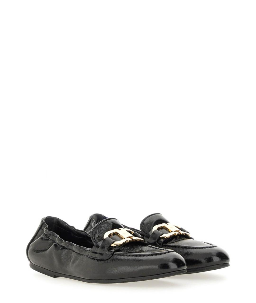 FERRAGAMO Черные кожаные мокасины, фото 2