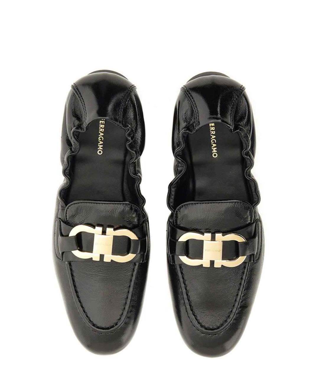 FERRAGAMO Черные кожаные мокасины, фото 6