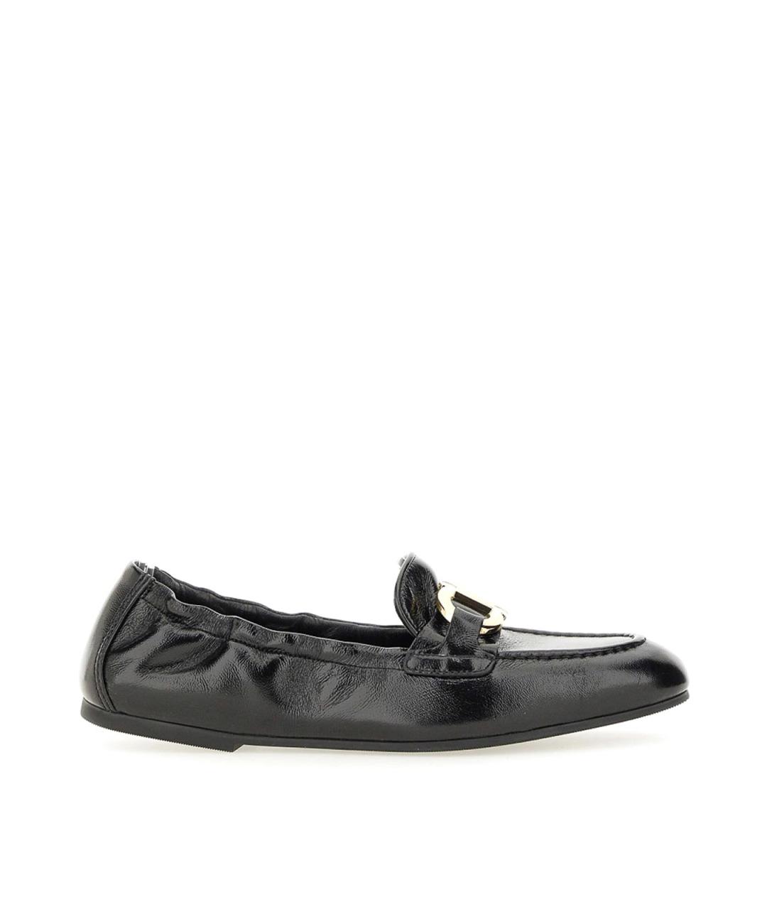FERRAGAMO Черные кожаные мокасины, фото 1
