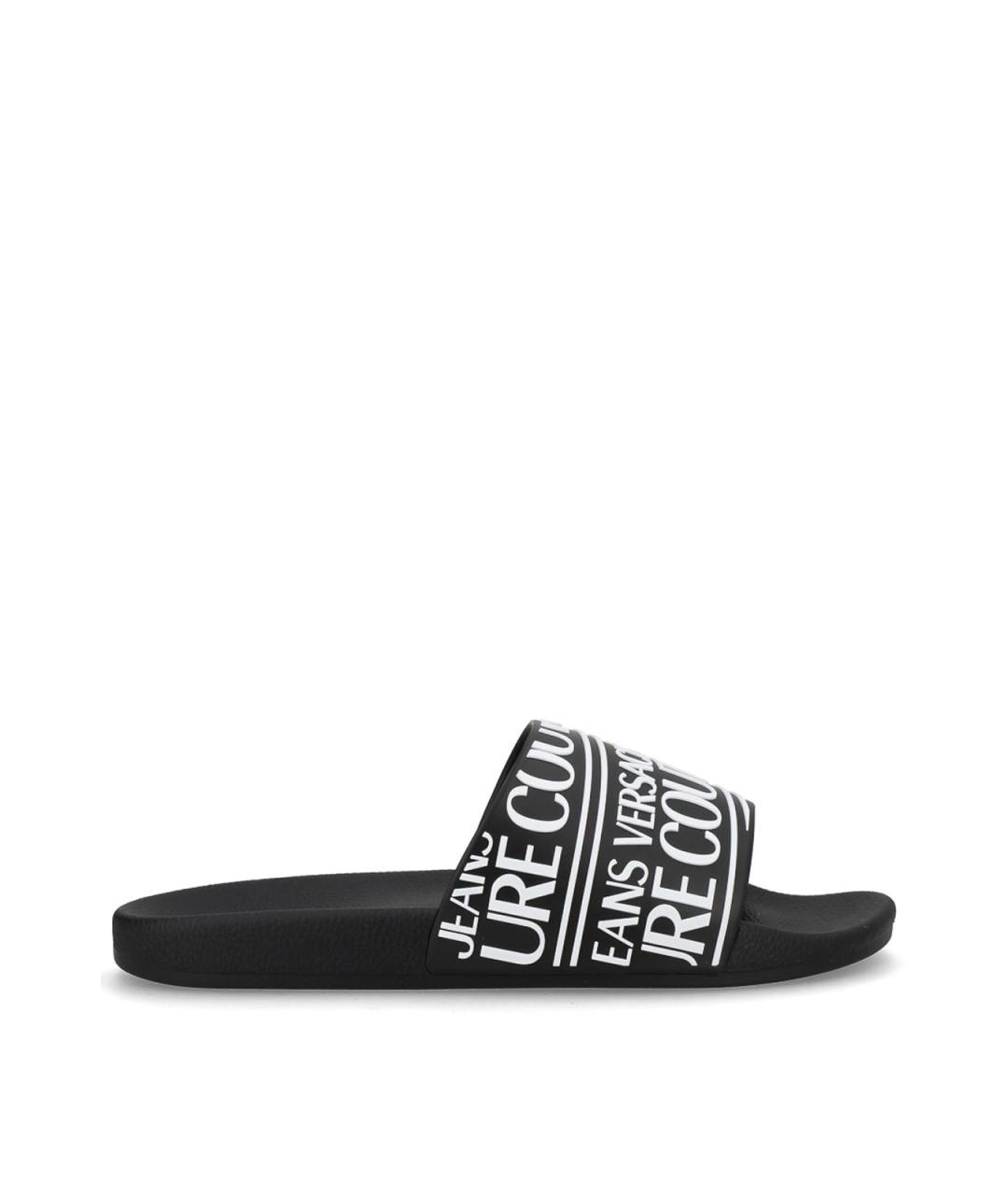 VERSACE JEANS COUTURE Черные резиновые шлепанцы, фото 1