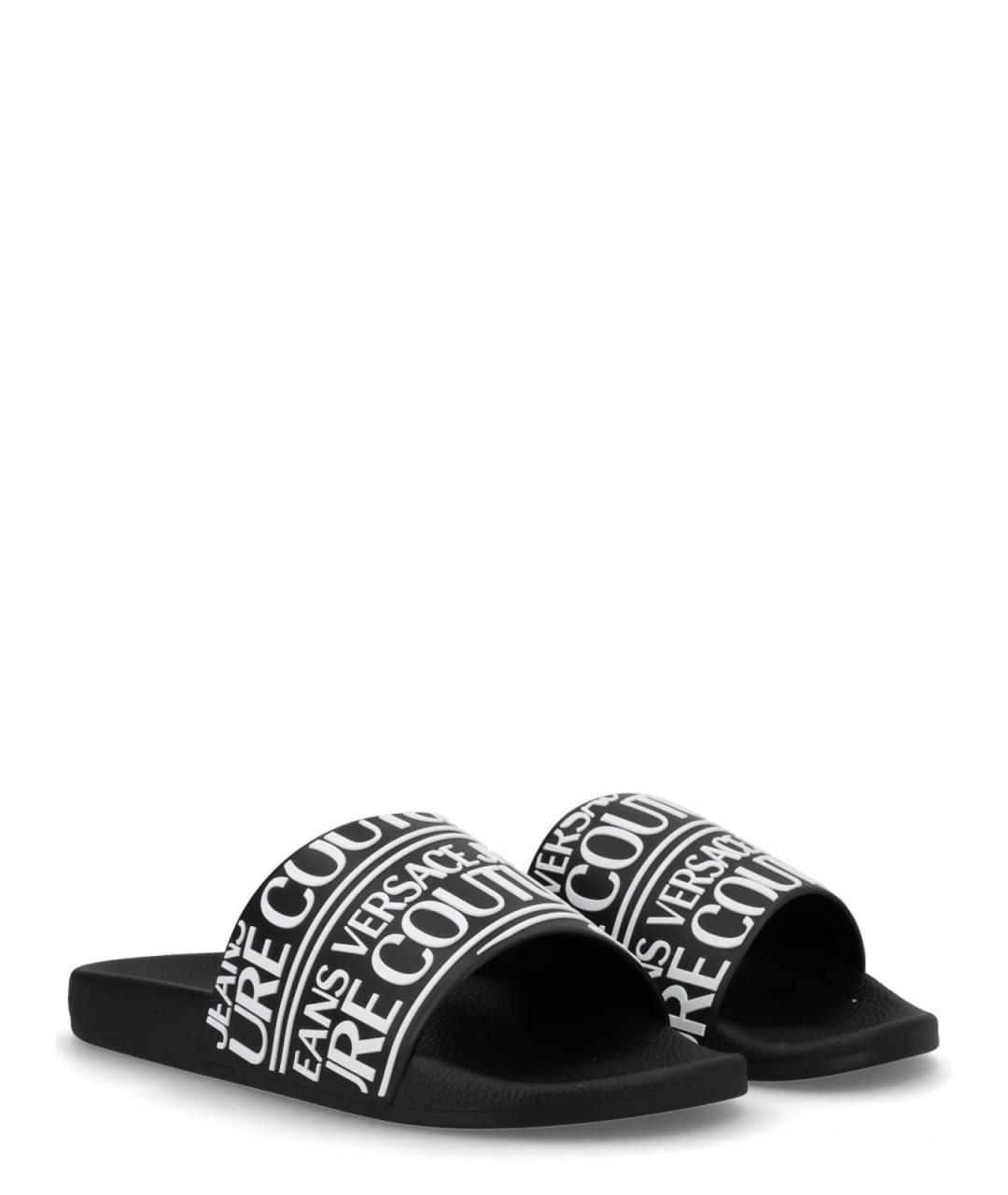 VERSACE JEANS COUTURE Черные резиновые шлепанцы, фото 2