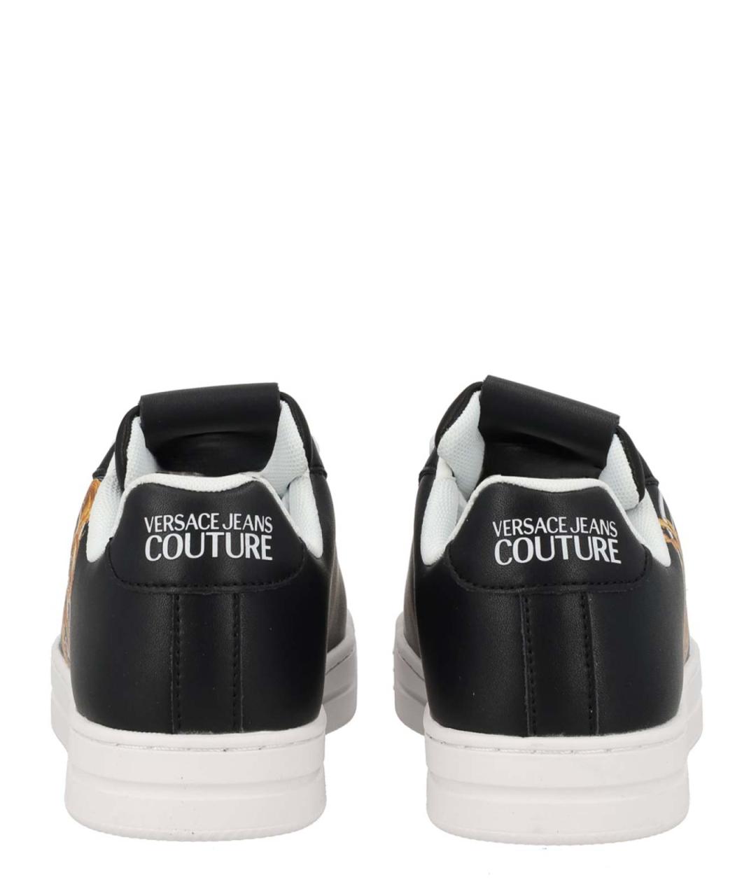 VERSACE JEANS COUTURE Черные кожаные кроссовки, фото 4