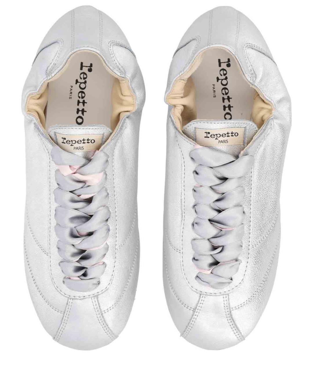 REPETTO Серебряные кожаные кроссовки, фото 5