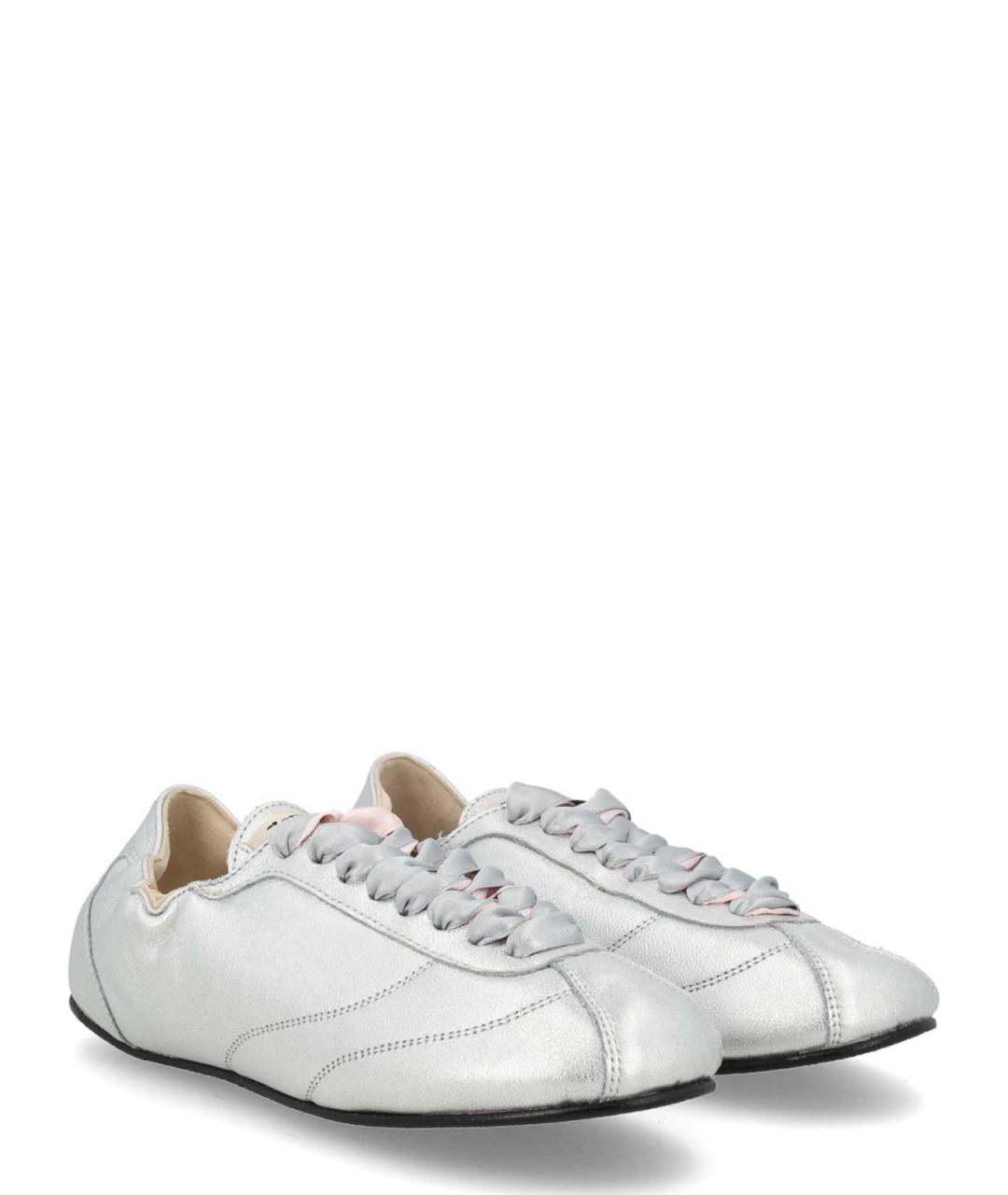 REPETTO Серебряные кожаные кроссовки, фото 2