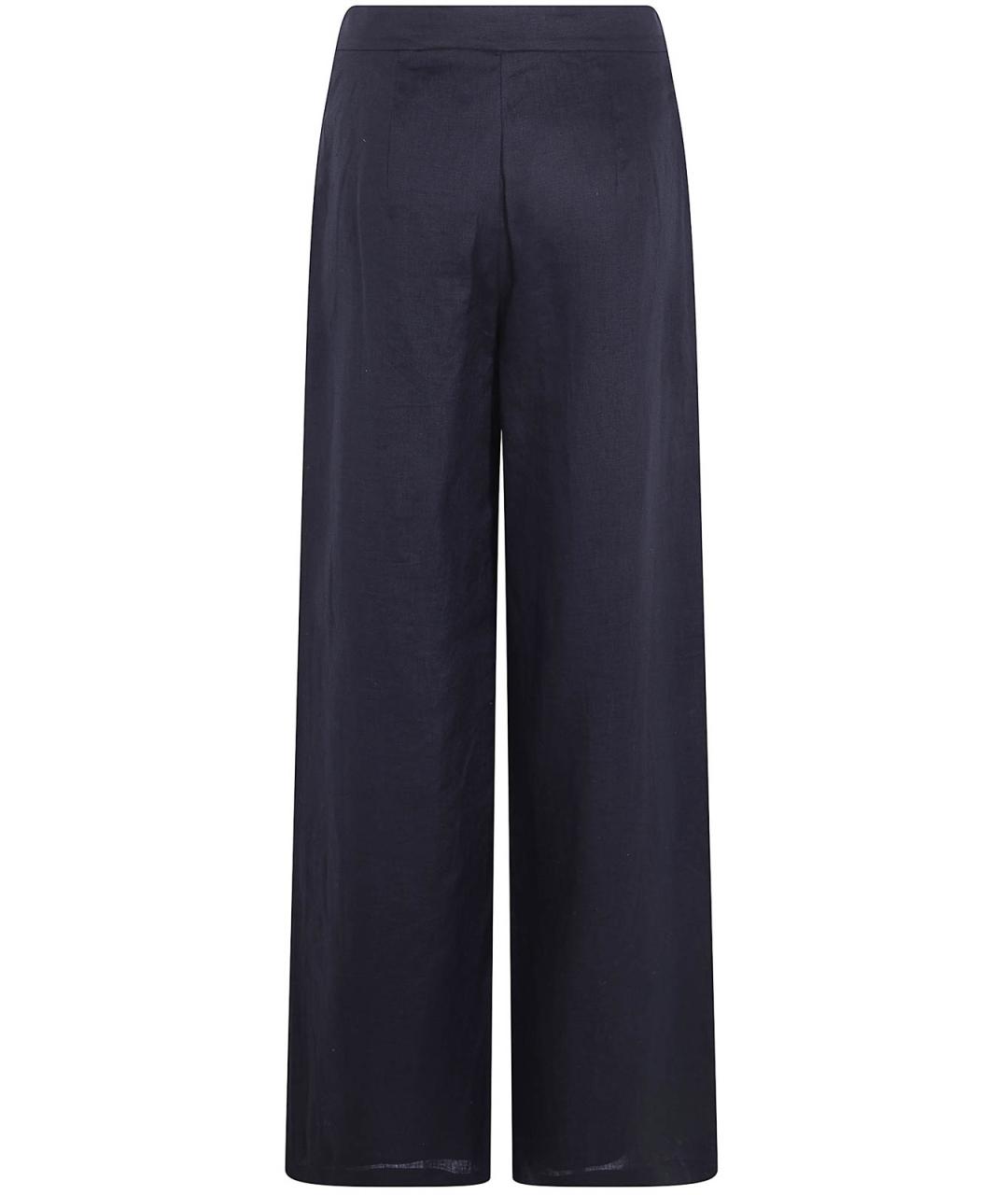 MAX MARA Черные льняные брюки широкие, фото 2