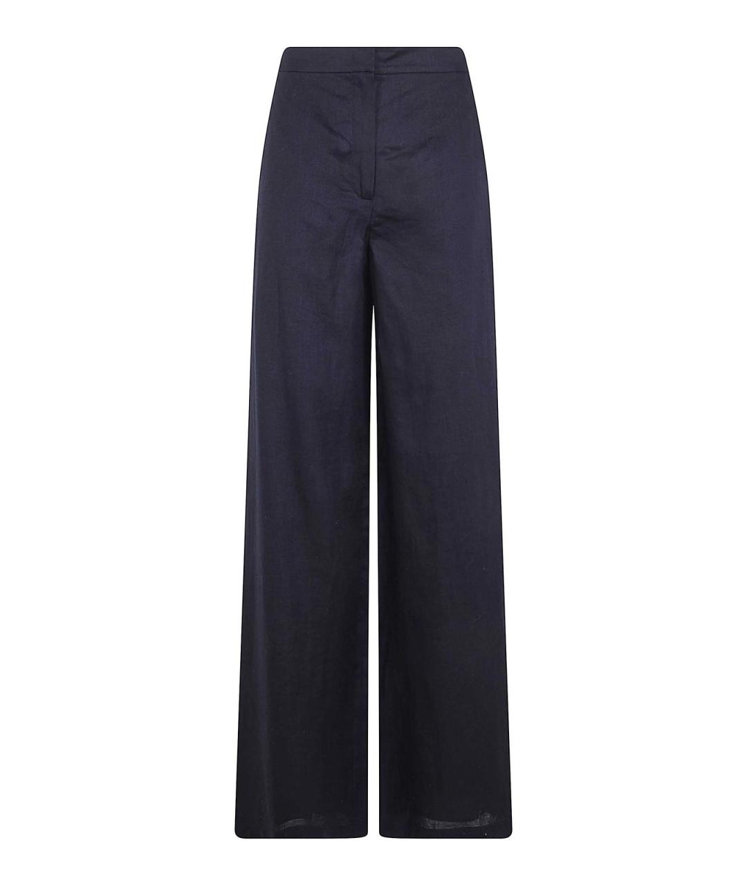 MAX MARA Черные льняные брюки широкие, фото 1