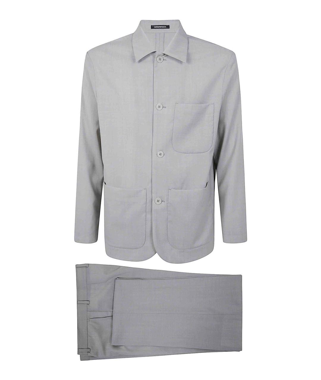 EMPORIO ARMANI Серый классический костюм, фото 1