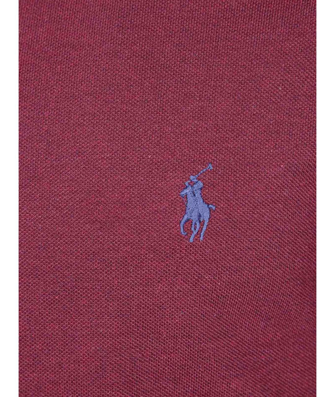 POLO RALPH LAUREN Бордовое хлопковое поло с длинным рукавом, фото 3