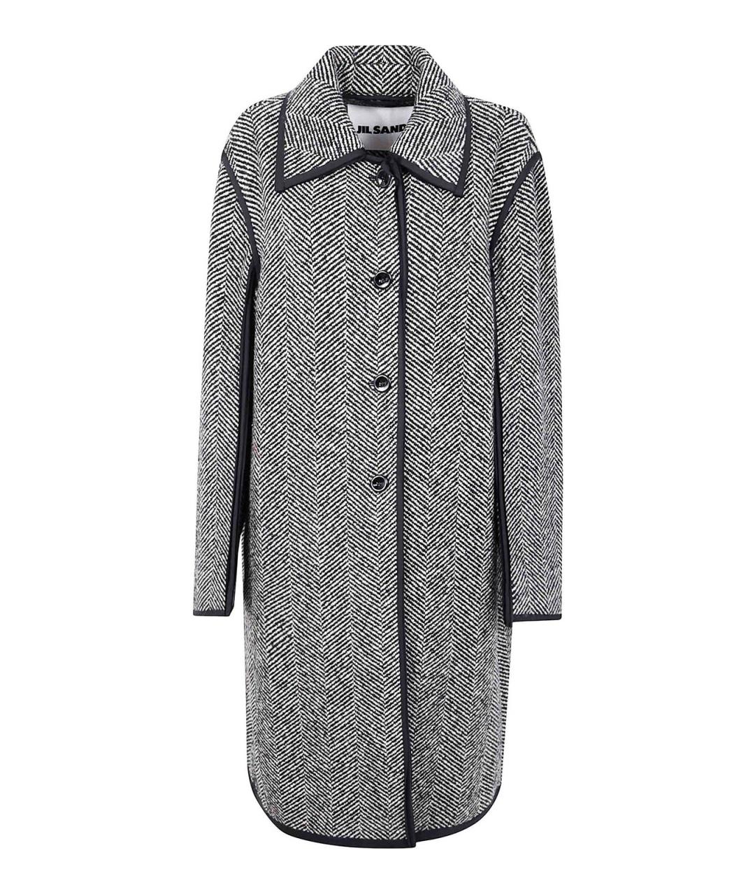JIL SANDER Серое шерстяное пальто, фото 1