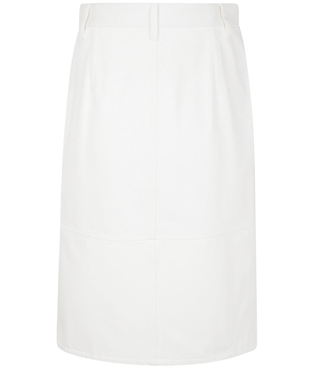 JIL SANDER Белая хлопковая юбка миди, фото 2