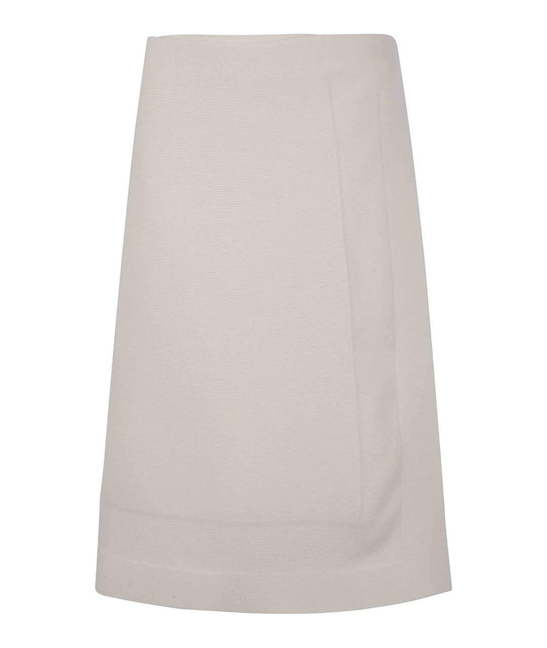 JIL SANDER Бежевая шерстяная юбка макси, фото 1