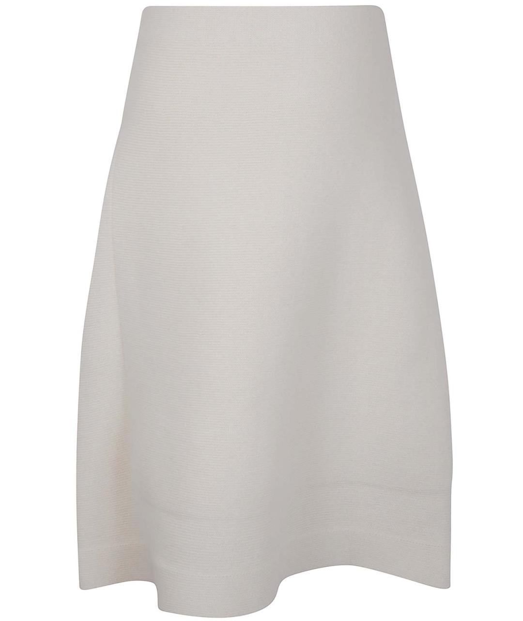 JIL SANDER Бежевая шерстяная юбка макси, фото 2