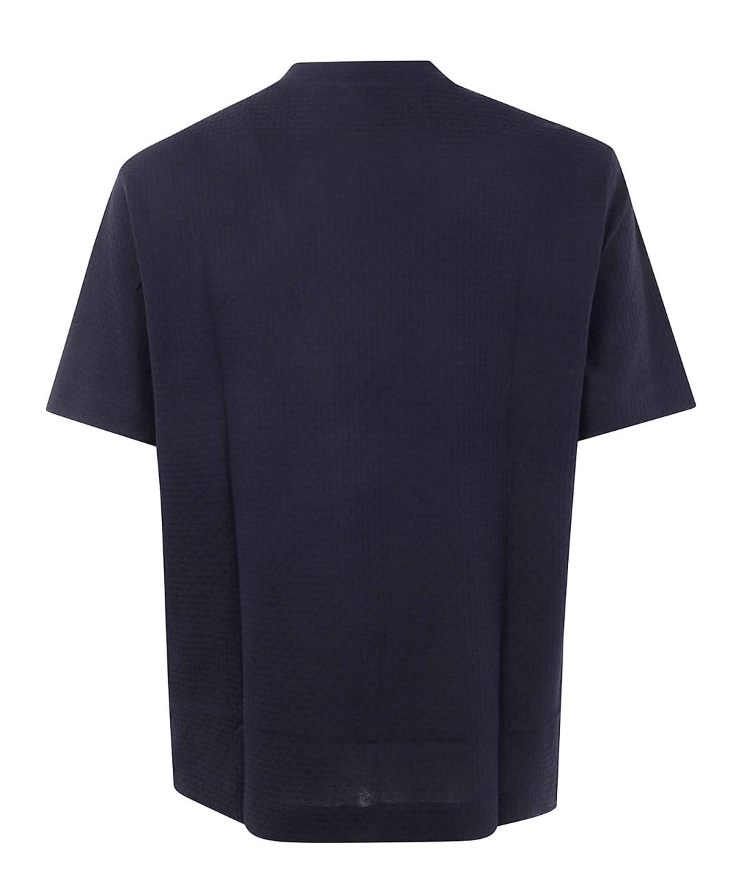 EMPORIO ARMANI Синяя хлопковая футболка, фото 2
