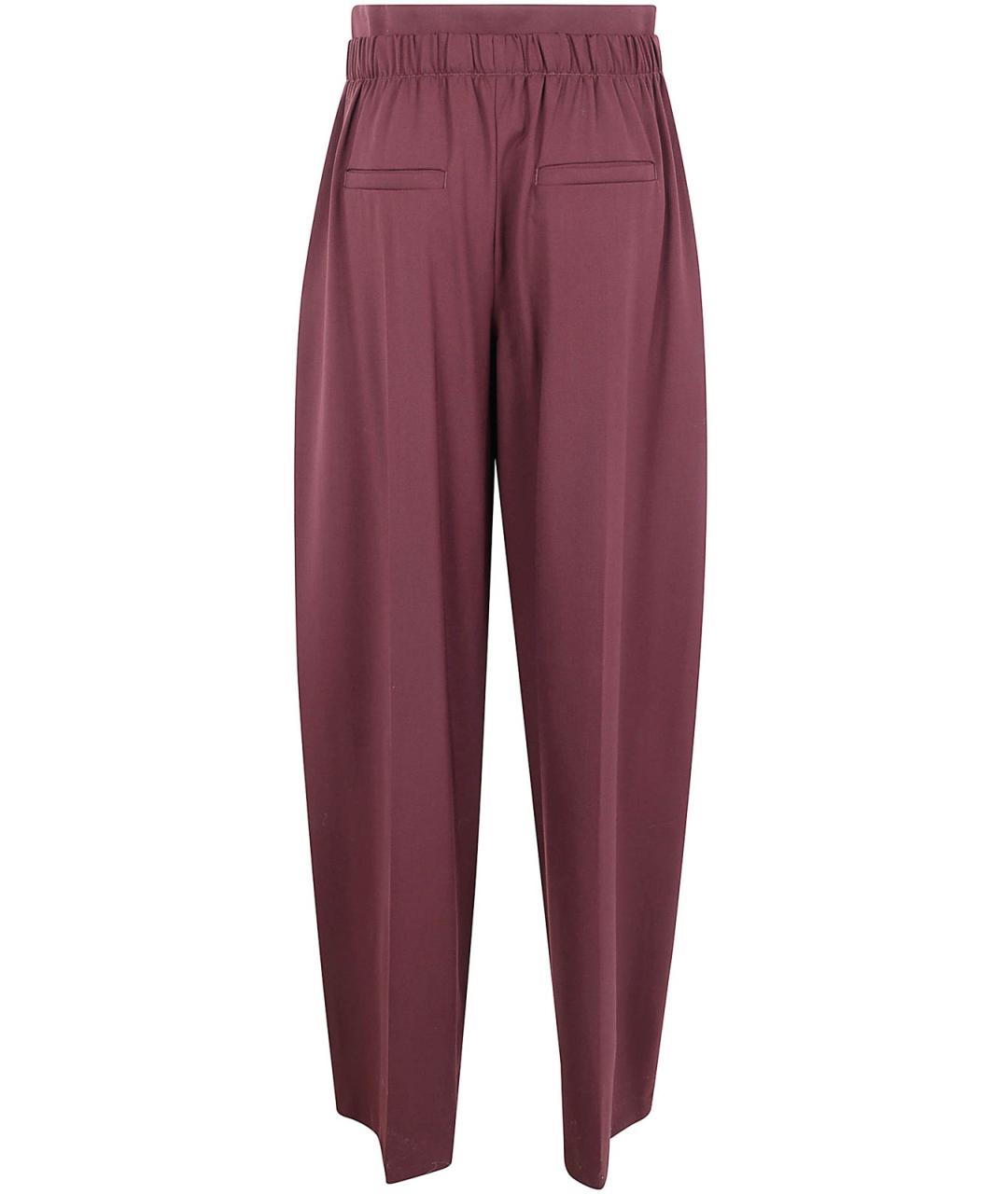 SPORTMAX Красные шерстяные прямые брюки, фото 2