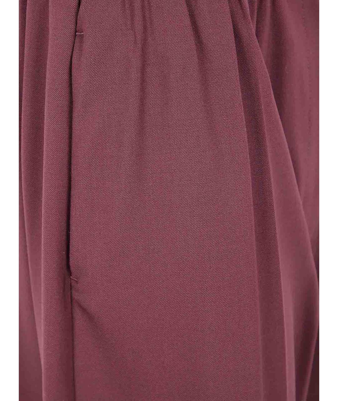 SPORTMAX Красные шерстяные прямые брюки, фото 3