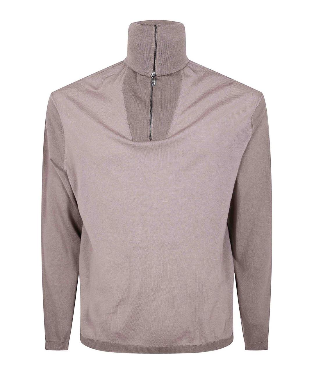EMPORIO ARMANI Коричневый шерстяной джемпер / свитер, фото 1
