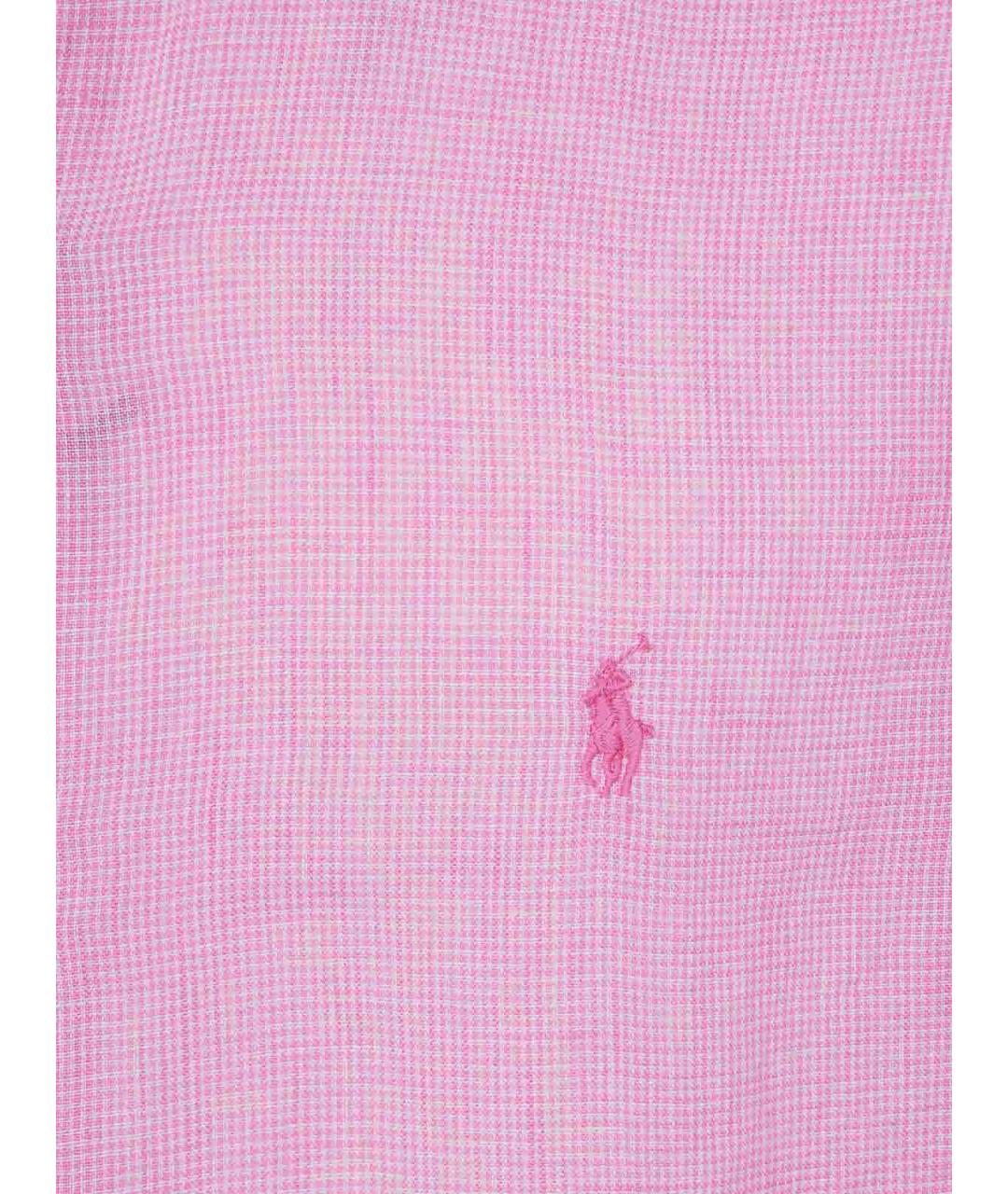POLO RALPH LAUREN Розовая льняная кэжуал рубашка, фото 3