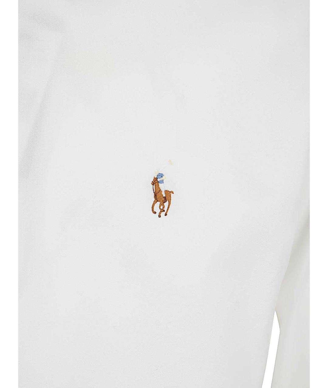 POLO RALPH LAUREN Белая хлопковая кэжуал рубашка, фото 3
